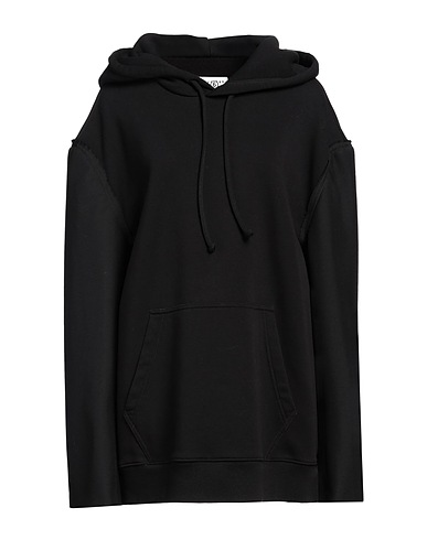 MM6 MAISON MARGIELA Hooded sweatshirt Black 66% Cotton, 34% Polyester, Wool