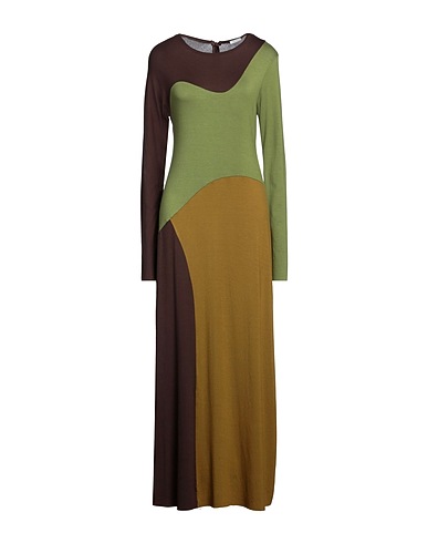 MALÌPARMI Long dress Military green 95% Viscose, 5% Elastane