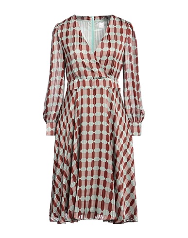 ANONYME DESIGNERS Midi dress Chocolate brown 100% Polyester