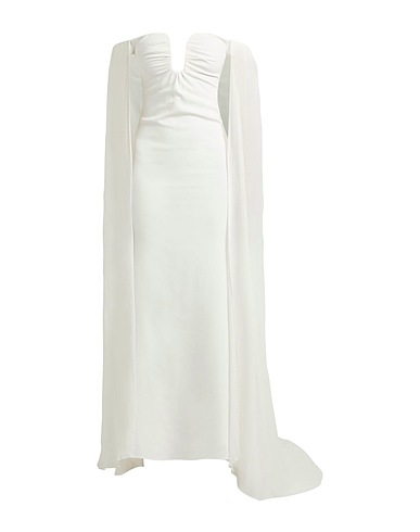 ROLAND MOURET Long dress White 97% Viscose, 3% Elastane, Silk