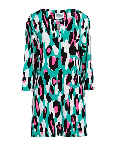 AU SOLEIL DE SAINT TROPEZ Short dress Green 95% Polyester, 5% Elastane