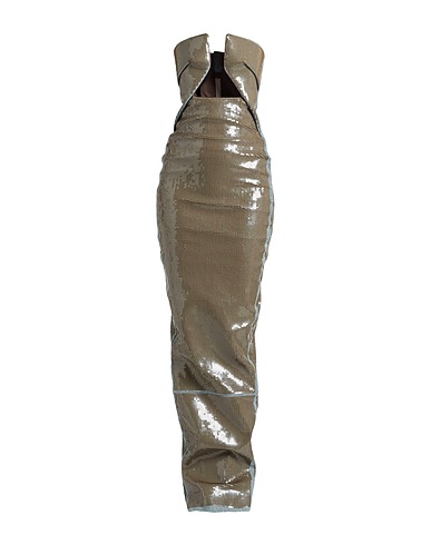 RICK OWENS Denim dress Khaki 91% Cotton, 6% Elastomultiester, 3% Rubber