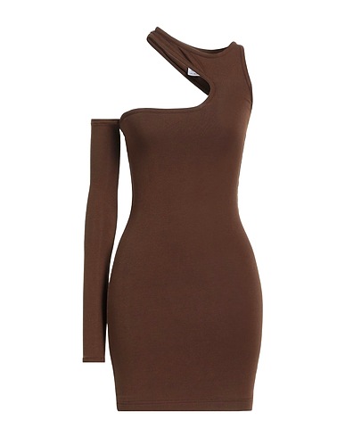 LAMA JOUNI Sheath dress Brown 80% Cotton, 20% Elastane