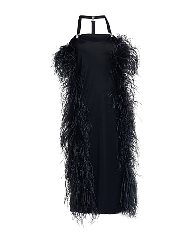 SPORTMAX Elegant dress Black 100% Viscose, Turkey feathers