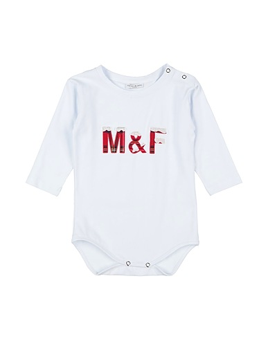MANUELL & FRANK Baby bodysuit Off white 95% Cotton, 5% Elastane