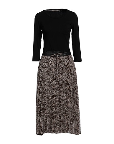 LIU •JO Midi dress Black 100% Polyester, Cotton, Elastane