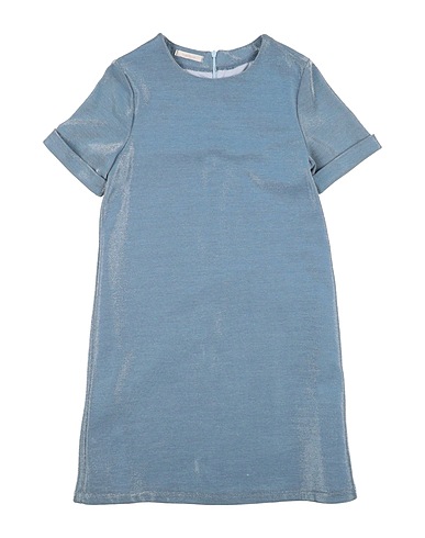 MISS GRANT Dress Sky blue 75% Cotton, 25% Polyester