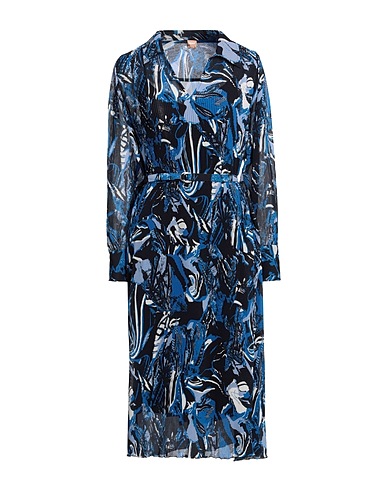 BOSS Midi-Kleid Blau 100% Polyester