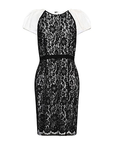 PAULE KA Midi dress Black 40% Viscose, 30% Cotton, 30% Polyamide, Silk