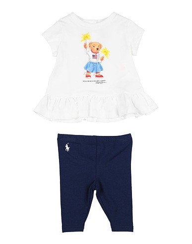 POLO RALPH LAUREN Baby co-ord  Polo Bear Jersey Tee & Legging Set
 White 100% Cotton