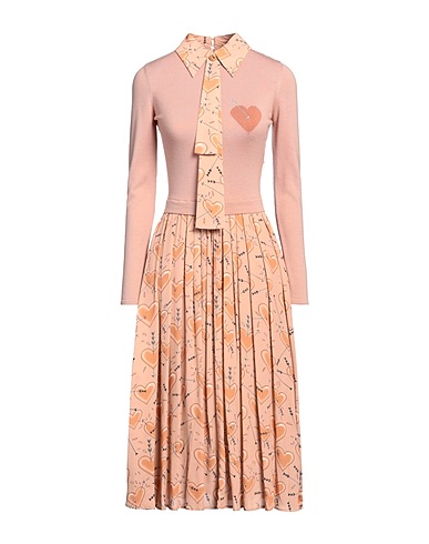ELISABETTA FRANCHI Vestito midi Cipria 100% Lana, Viscosa