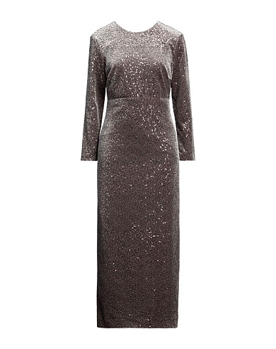 PESERICO Long dress Grey 92% Polyester, 8% Elastane