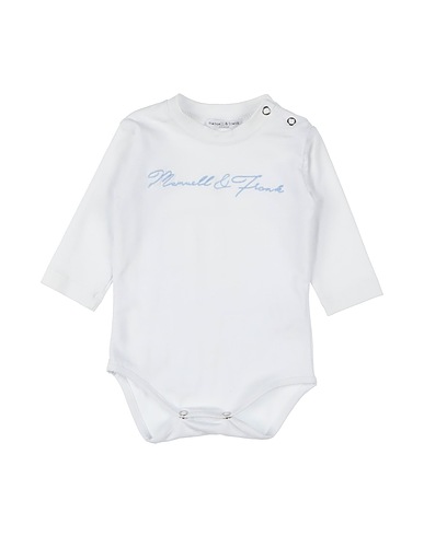 MANUELL & FRANK Baby bodysuit White 90% Cotton, 10% Elastane