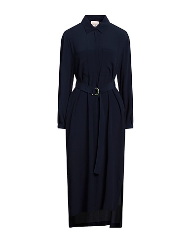 SEMICOUTURE Midi dress Navy blue 65% Acetate, 35% Silk