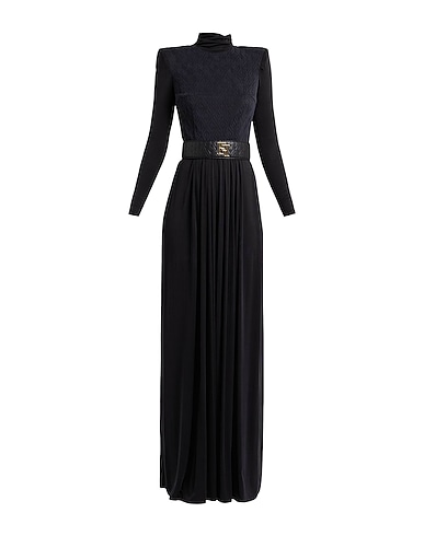 ELISABETTA FRANCHI Long dress Black 92% Cupro, 8% Elastane
