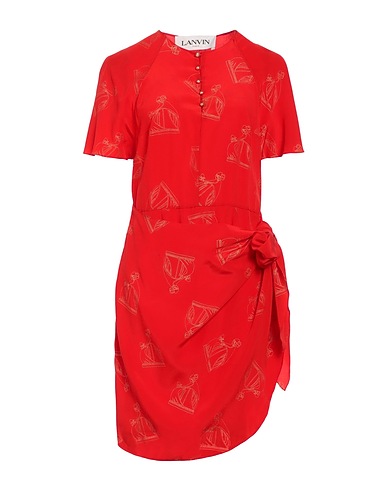 LANVIN Short dress Tomato red 100% Silk
