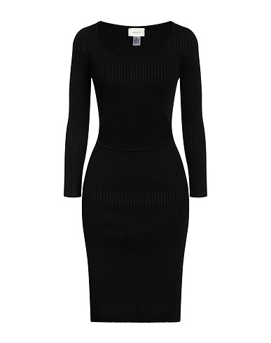 VICOLO Midi-Kleid Schwarz 70% Viskose, 30% Polyester