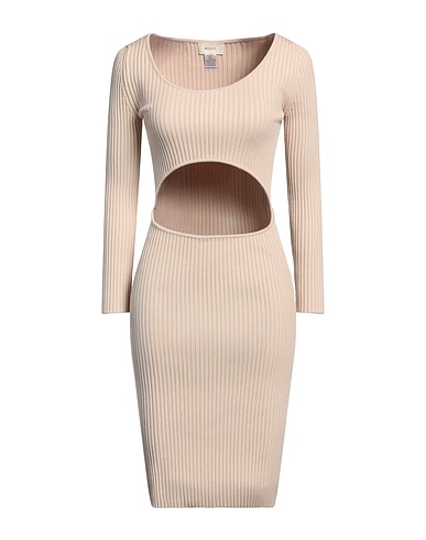 VICOLO Midi dress Beige 70% Viscose, 30% Polyester