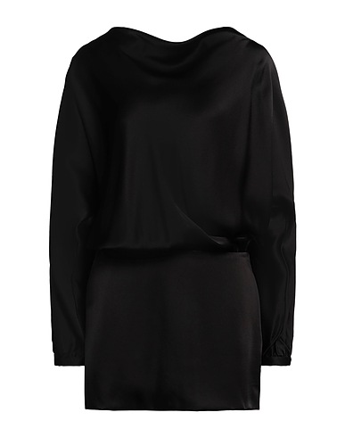 SEMICOUTURE Vestito corto Nero 82% Acetato, 18% Viscosa
