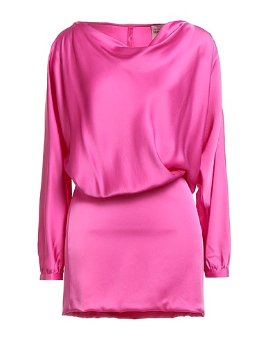 SEMICOUTURE Vestito corto Fucsia 82% Acetato, 18% Viscosa