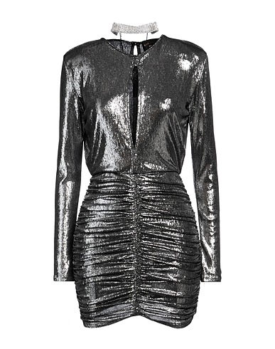 SIMONA CORSELLINI Sheath dress Silver 95% Polyester, 5% Elastane