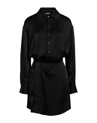 DONDUP Shirt dress Black 82% Acetate, 18% Viscose