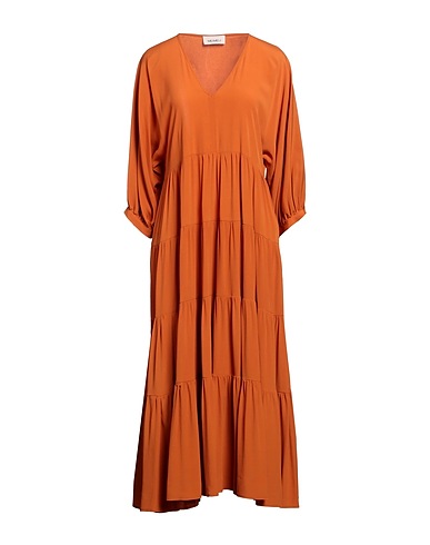 MEIMEIJ Midi dress Orange 69% Acetate, 31% Silk