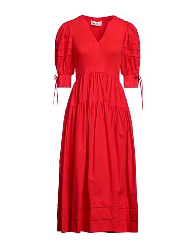 MEIMEIJ Midi dress Red 100% Cotton, Elastane