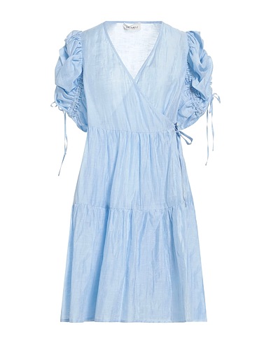 MEIMEIJ Short dress Light blue 86% Linen, 14% Polyester