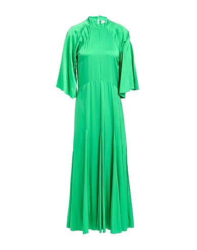 FORTE_FORTE Long dress Green 94% Silk, 6% Elastane