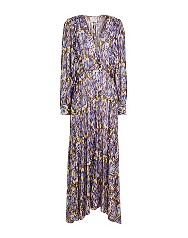 FORTE_FORTE Long dress Plum 73% Silk, 27% Polyester, Cupro
