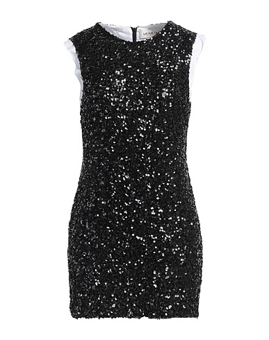 MEIMEIJ Kurzes Kleid Schwarz 97% Polyester, 3% Elastan, Baumwolle, Polyamid