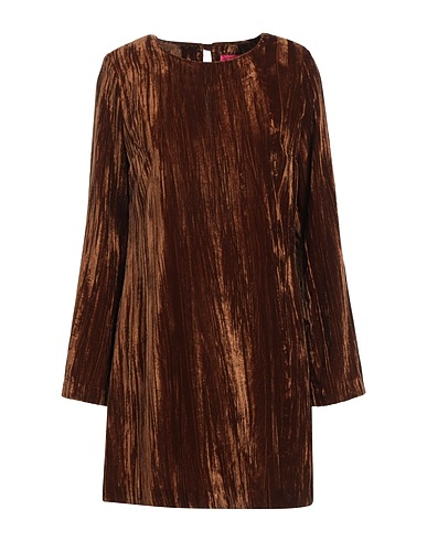 MERCI ITALIA Short dress Dark brown 100% Polyester