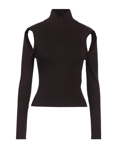 BLUMARINE Polo neck Chocolate brown 72% Viscose, 28% Polyester