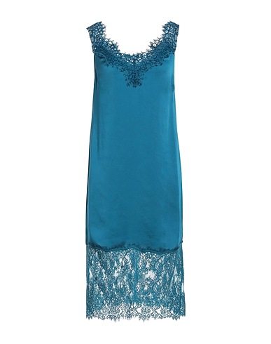 PINKO Midi dress Deep teal 100% Polyester, Cotton, Polyamide, Viscose