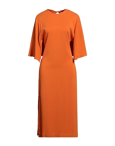 MEIMEIJ Midi dress Orange 61% Acetate, 34% Viscose, 5% Elastane