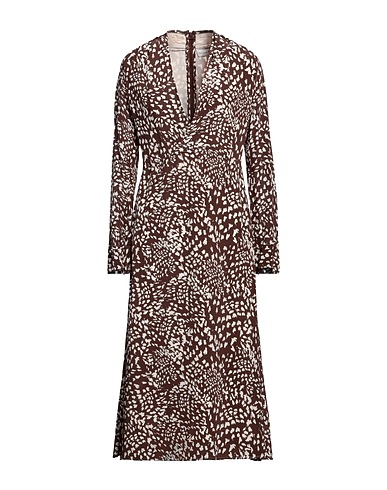 SKILLS & GENES Midi-Kleid Schokobraun 100% Viskose