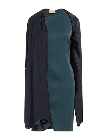 LANVIN Midi dress Deep teal 93% Viscose, 6% Cotton, 1% Elastane, Polyester