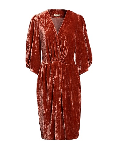 SIYU Vestito midi Ruggine 95% Viscosa, 5% Altre Fibre
