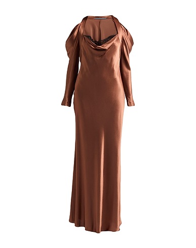 ALBERTA FERRETTI Long dress Brown 70% Acetate, 30% Silk, Polyamide