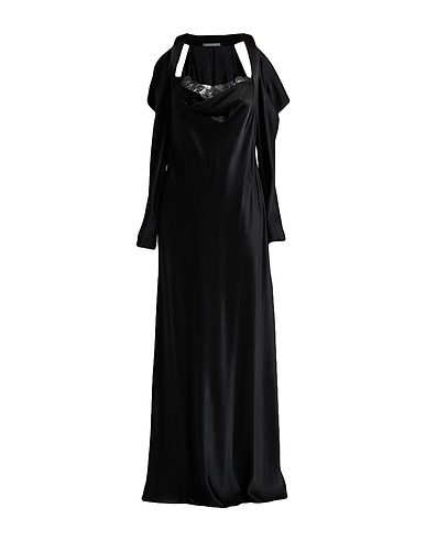 ALBERTA FERRETTI ロングワンピース・ドレス ブラック アセテート 70% / シルク 30% / ナイロン