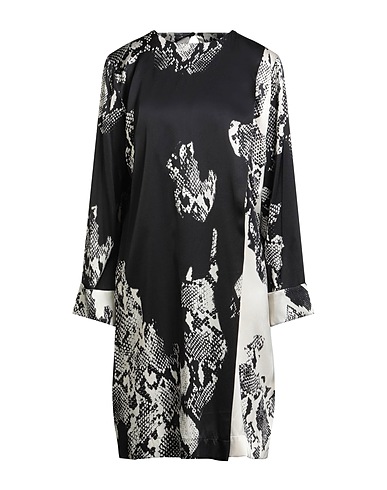 CLIPS Midi dress Black 95% Silk, 5% Elastane