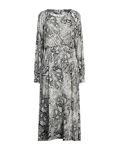 CLIPS MORE Midi dress Light grey 96% Viscose, 4% Elastane