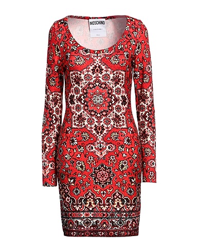 MOSCHINO Sheath dress Red 63% Viscose, 37% Polyamide