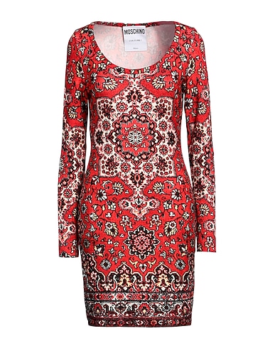 MOSCHINO Sheath dress ROSSO 63% Viscose, 37% Polyamide