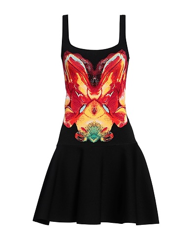 MCQUEEN Short dress Black 83% Viscose, 17% Polyester