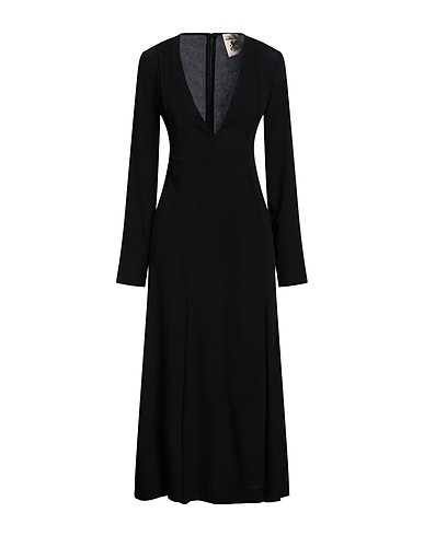 SEMICOUTURE Midi dress Black 65% Acetate, 35% Silk