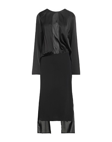 MERCI ITALIA Midi dress Black 100% Polyester