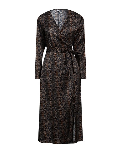 CALIBAN Midi dress Black 54% Polyamide, 40% Silk, 6% Elastane
