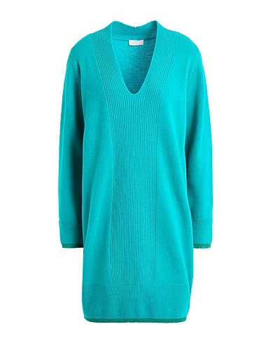 LIU •JO Short dress BETTER Turquoise 100% Wool, Polyester, Metallic Polyester